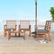 Costway 4 PCS Outdoor Furniture Set with Soft Seat Cushions Stable Acacia Wood Frame White/Navy/Gray